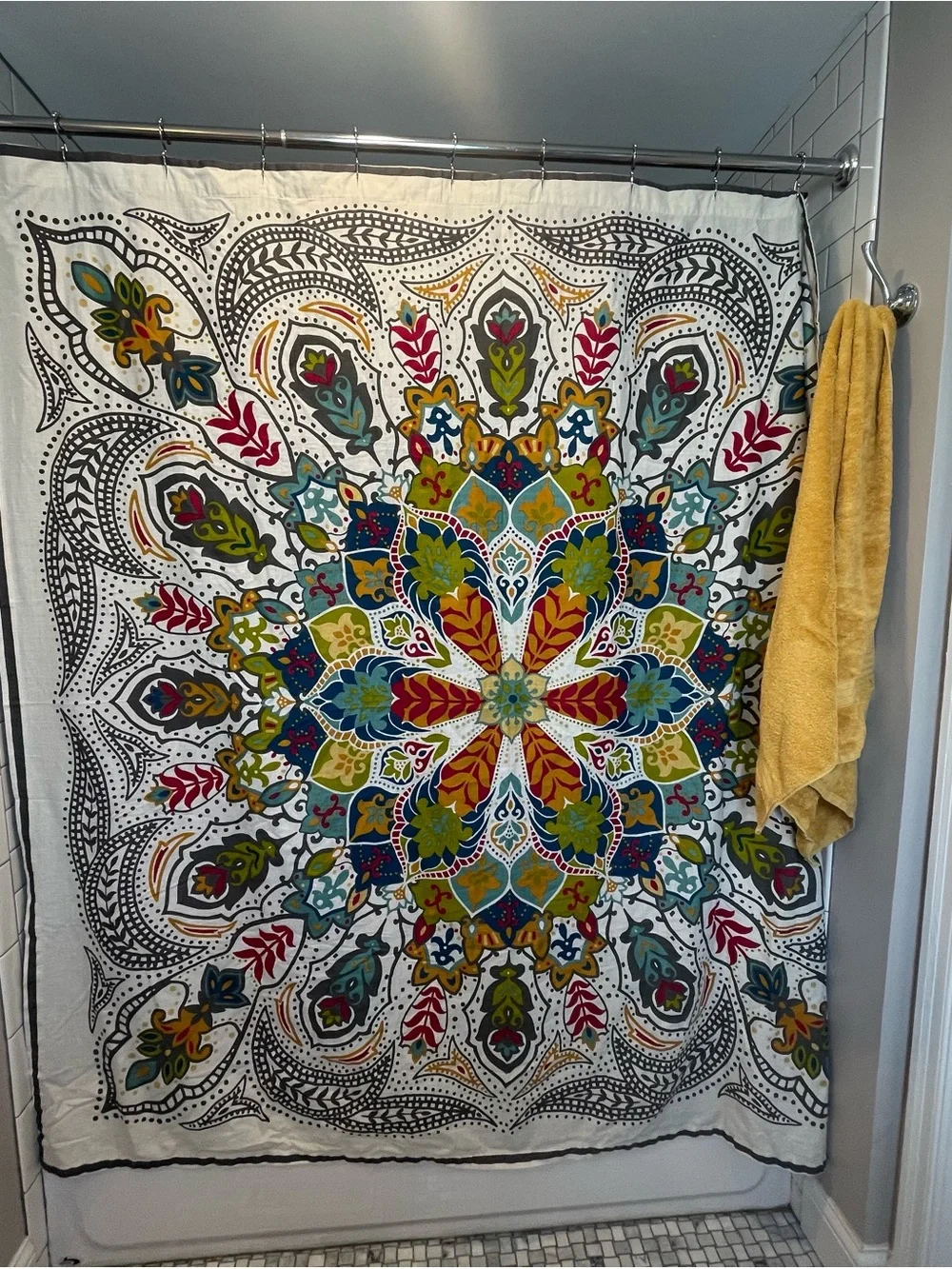 World Market Multicolor Mandala Shower Curtain